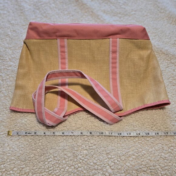 Estee Lauder Pink Cotton Canvas and "Straw" Tote Bag - Picture 8 of 13